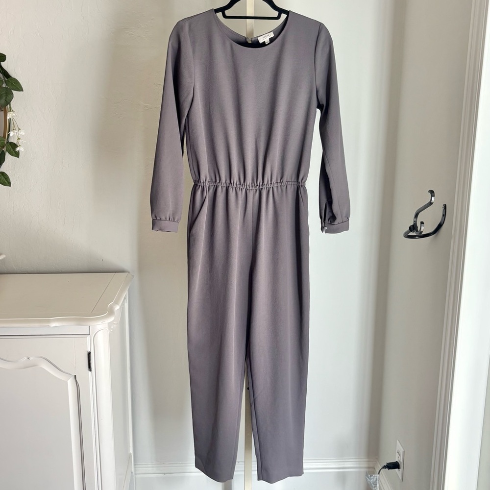 Wilfred Dessin Cross-back Jumpsuit in Dusty Purple, Medium